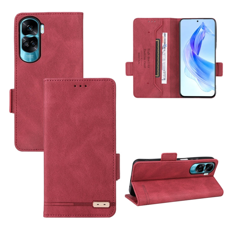 For Honor X50i / 90 Lite Magnetic Clasp Flip Leather Phone Case(Red) - Motorola Cases by PMC Jewellery | Online Shopping South Africa | PMC Jewellery | Buy Now Pay Later Mobicred