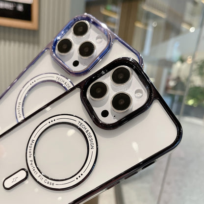 For iPhone 11 MagSafe Magnetic Transparent TPU Electroplated Phone Case(Purple) - iPhone 11 Cases by PMC Jewellery | Online Shopping South Africa | PMC Jewellery