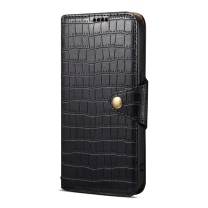 For iPhone 16 Pro Max Denior Crocodile Texture Oil Edge Leather Phone Case(Black) - iPhone 16 Pro Max Cases by Denior | Online Shopping South Africa | PMC Jewellery | Buy Now Pay Later Mobicred