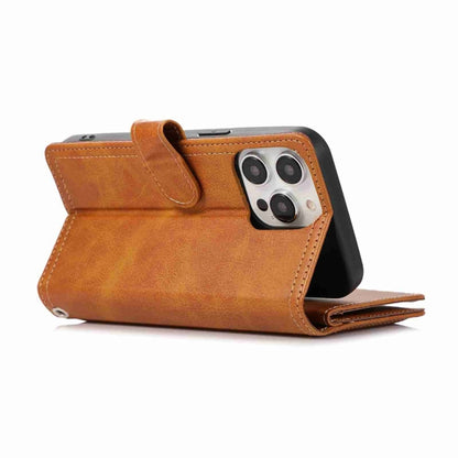 For iPhone 16 Pro Max Wristband Card Slot Leather Phone Case(Brown) - iPhone 16 Pro Max Cases by PMC Jewellery | Online Shopping South Africa | PMC Jewellery | Buy Now Pay Later Mobicred