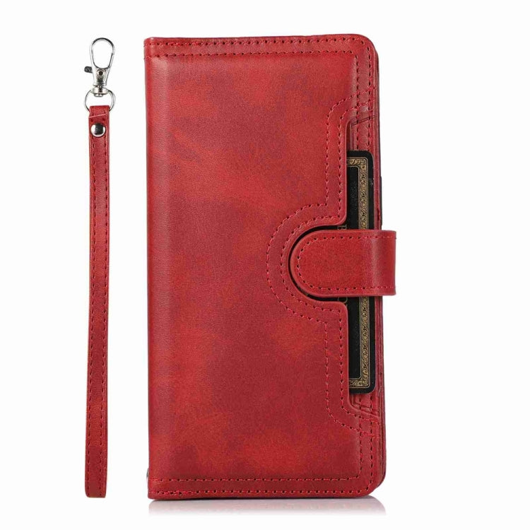 For iPhone 16 Pro Max Wristband Card Slot Leather Phone Case(Red) - iPhone 16 Pro Max Cases by PMC Jewellery | Online Shopping South Africa | PMC Jewellery | Buy Now Pay Later Mobicred