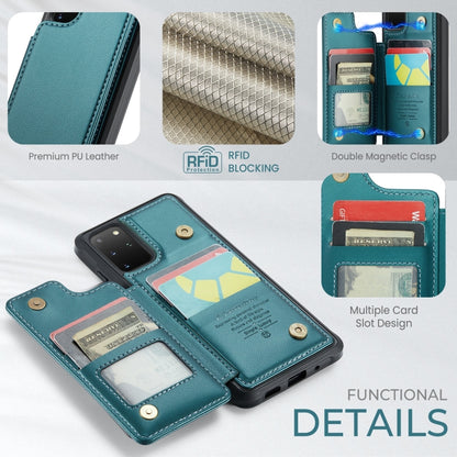 For Samsung Galaxy A14 CaseMe C22 Card Slots Holder RFID Anti-theft Phone Case(Blue Green) - Galaxy Phone Cases by CaseMe | Online Shopping South Africa | PMC Jewellery | Buy Now Pay Later Mobicred