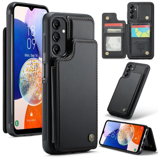 For Samsung Galaxy A14 CaseMe C22 Card Slots Holder RFID Anti-theft Phone Case(Black) - Galaxy Phone Cases by CaseMe | Online Shopping South Africa | PMC Jewellery | Buy Now Pay Later Mobicred