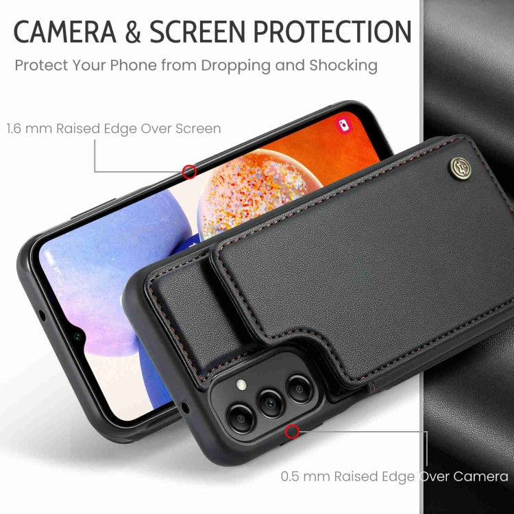 For Samsung Galaxy A14 CaseMe C22 Card Slots Holder RFID Anti-theft Phone Case(Black) - Galaxy Phone Cases by CaseMe | Online Shopping South Africa | PMC Jewellery | Buy Now Pay Later Mobicred