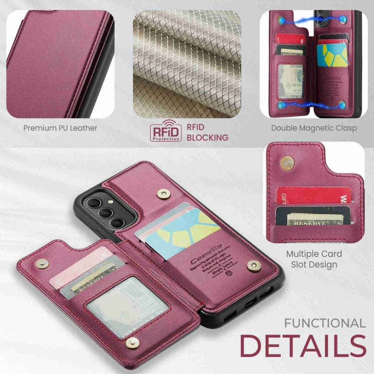 For Samsung Galaxy A54 5G CaseMe C22 Card Slots Holder RFID Anti-theft Phone Case(Wine Red) - Galaxy Phone Cases by CaseMe | Online Shopping South Africa | PMC Jewellery | Buy Now Pay Later Mobicred