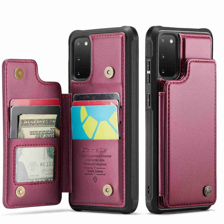 For Samsung Galaxy S20 FE CaseMe C22 Card Slots Holder RFID Anti-theft Phone Case(Wine Red) - Galaxy S20 FE Cases by CaseMe | Online Shopping South Africa | PMC Jewellery | Buy Now Pay Later Mobicred