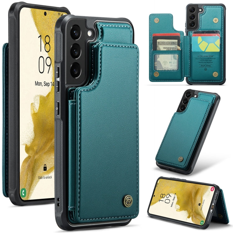 For Samsung Galaxy S22+ 5G CaseMe C22 Card Slots Holder RFID Anti-theft Phone Case(Blue Green) - Galaxy S22+ 5G Cases by CaseMe | Online Shopping South Africa | PMC Jewellery | Buy Now Pay Later Mobicred