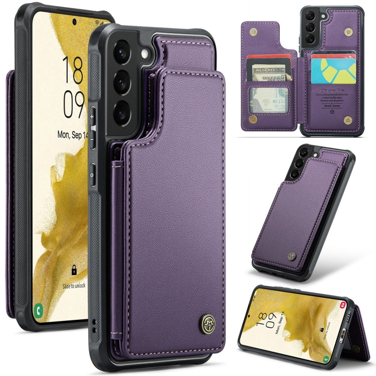 For Samsung Galaxy S22+ 5G CaseMe C22 Card Slots Holder RFID Anti-theft Phone Case(Purple) - free shipping - PMC Jewellery - Order now!