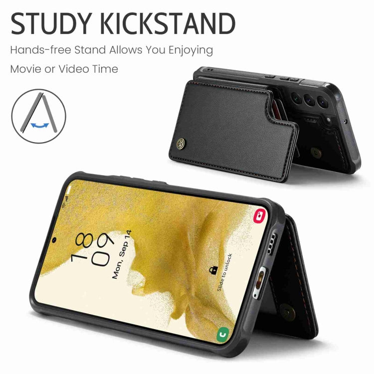 For Samsung Galaxy S22+ 5G CaseMe C22 Card Slots Holder RFID Anti-theft Phone Case(Black) - free shipping - PMC Jewellery - Order now!