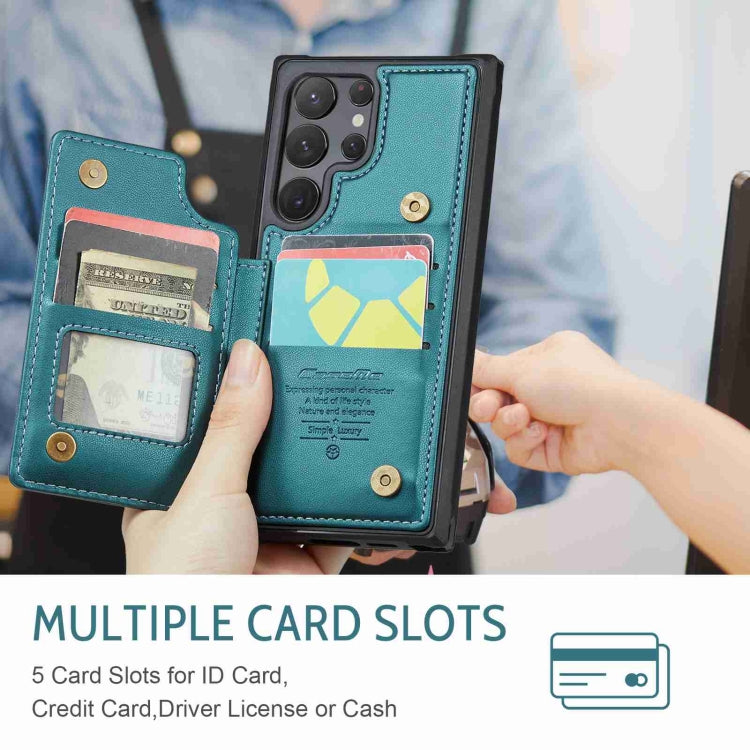 For Samsung Galaxy S22 Ultra 5G CaseMe C22 Card Slots Holder RFID Anti-theft Phone Case(Blue Green) - free shipping - PMC Jewellery - Order now!
