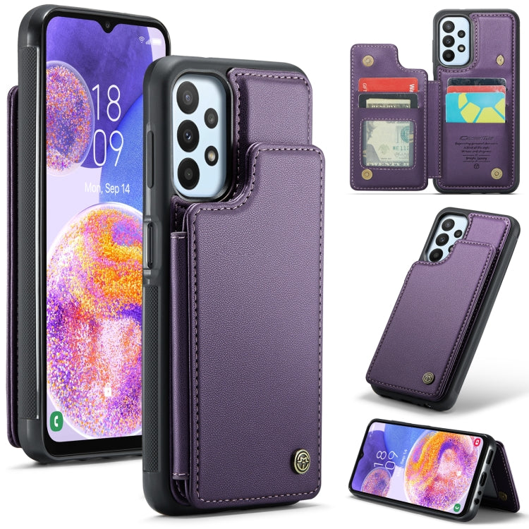 For Samsung Galaxy A23 CaseMe C22 Card Slots Holder RFID Anti-theft Phone Case(Purple) - Galaxy Phone Cases by CaseMe | Online Shopping South Africa | PMC Jewellery | Buy Now Pay Later Mobicred