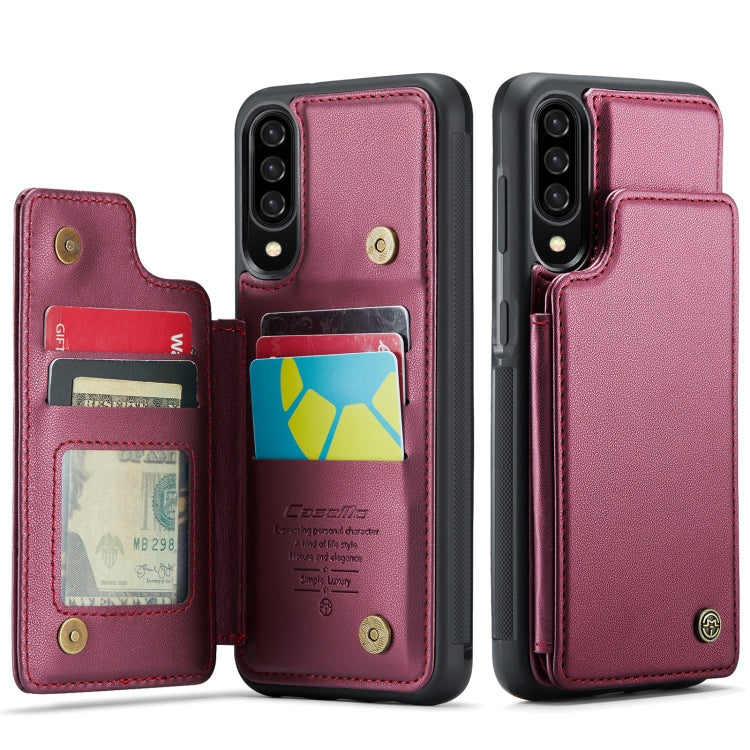 For Samsung Galaxy A30s/A50s/A50 CaseMe C22 Card Slots Holder RFID Anti-theft Phone Case(Wine Red) - Galaxy Phone Cases by CaseMe | Online Shopping South Africa | PMC Jewellery | Buy Now Pay Later Mobicred