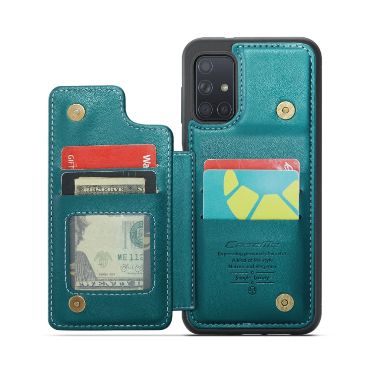 For Samsung Galaxy A51 4G CaseMe C22 Card Slots Holder RFID Anti-theft Phone Case(Blue Green) - Galaxy Phone Cases by CaseMe | Online Shopping South Africa | PMC Jewellery | Buy Now Pay Later Mobicred