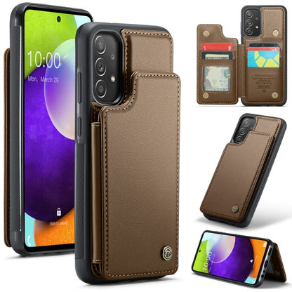 For Samsung Galaxy A52 4G/5G/A52s 5G CaseMe C22 Card Slots Holder RFID Anti-theft Phone Case(Brown) - Galaxy Phone Cases by CaseMe | Online Shopping South Africa | PMC Jewellery | Buy Now Pay Later Mobicred