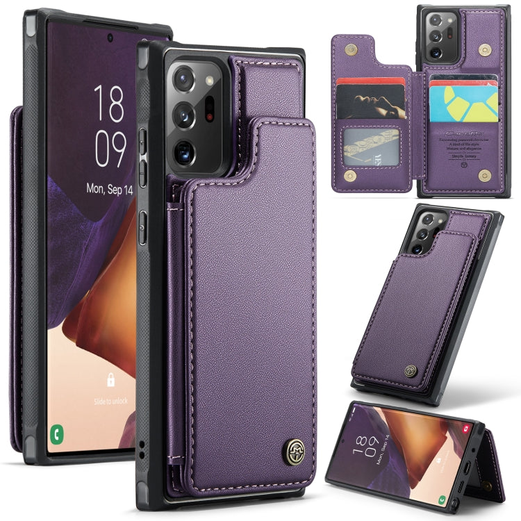 For Samsung Galaxy Note20 Ultra CaseMe C22 Card Slots Holder RFID Anti-theft Phone Case(Purple) - Galaxy Note20 Ultra Cases by CaseMe | Online Shopping South Africa | PMC Jewellery | Buy Now Pay Later Mobicred