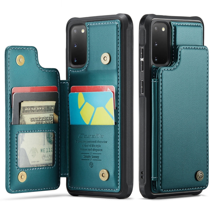 For Samsung Galaxy S20 CaseMe C22 Card Slots Holder RFID Anti-theft Phone Case(Blue Green) - Galaxy Phone Cases by CaseMe | Online Shopping South Africa | PMC Jewellery | Buy Now Pay Later Mobicred