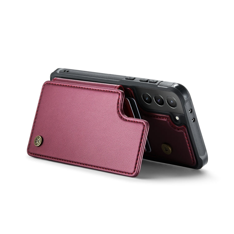 For Samsung Galaxy S21+ 5G CaseMe C22 Card Slots Holder RFID Anti-theft Phone Case(Wine Red) - Galaxy S21+ 5G Cases by CaseMe | Online Shopping South Africa | PMC Jewellery | Buy Now Pay Later Mobicred