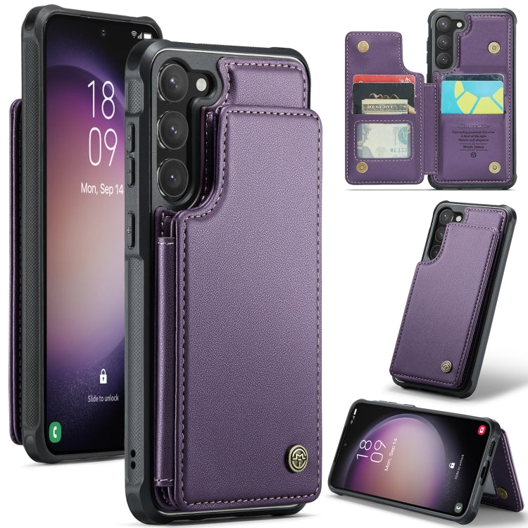 For Samsung Galaxy S23 5G CaseMe C22 Card Slots Holder RFID Anti-theft Phone Case(Purple) - Galaxy S23 5G Cases by CaseMe | Online Shopping South Africa | PMC Jewellery | Buy Now Pay Later Mobicred