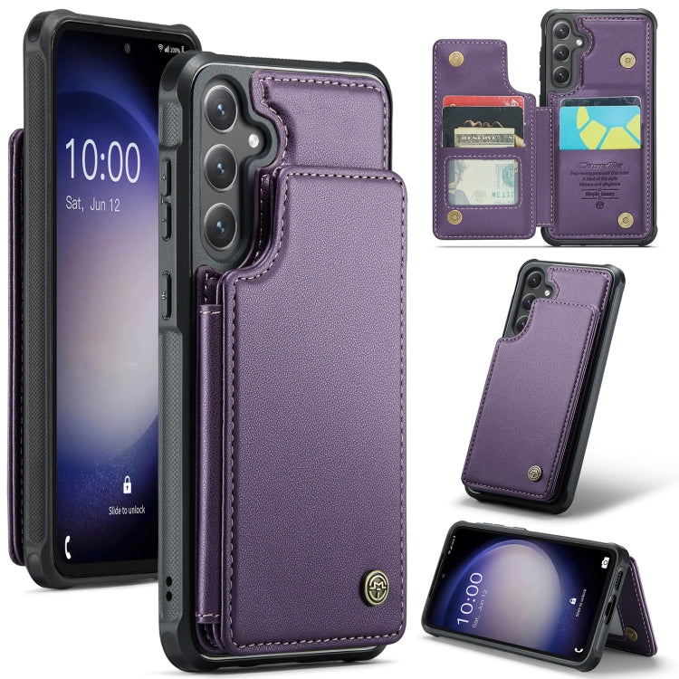 For Samsung Galaxy S23 FE 5G CaseMe C22 Card Slots Holder RFID Anti-theft Phone Case(Purple) - free shipping - PMC Jewellery - Order now!