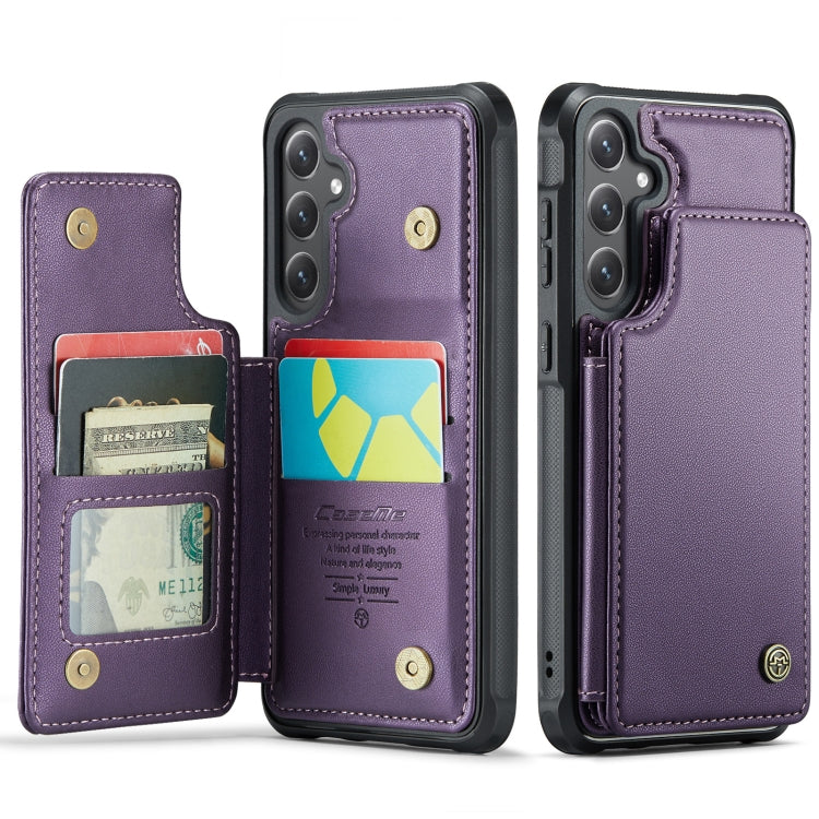 For Samsung Galaxy S23 FE 5G CaseMe C22 Card Slots Holder RFID Anti-theft Phone Case(Purple) - free shipping - PMC Jewellery - Order now!