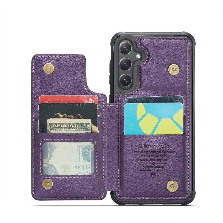 For Samsung Galaxy S23 FE 5G CaseMe C22 Card Slots Holder RFID Anti-theft Phone Case(Purple) - free shipping - PMC Jewellery - Order now!