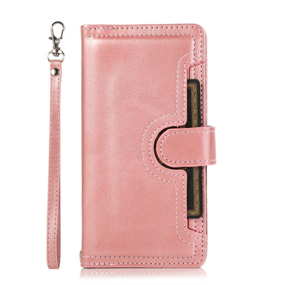 For Samsung Galaxy S24 5G Wristband Card Slot Leather Phone Case(Rose Gold) - Galaxy S24 5G Cases by PMC Jewellery | Online Shopping South Africa | PMC Jewellery | Buy Now Pay Later Mobicred