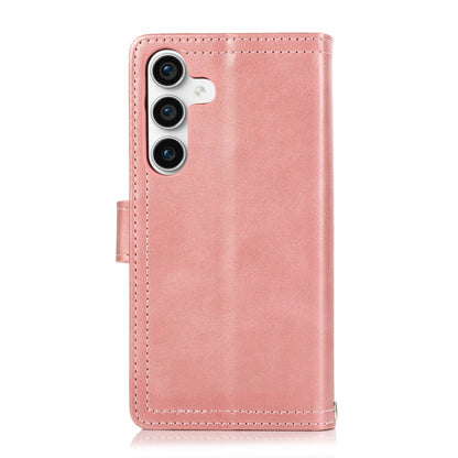 For Samsung Galaxy S24 5G Wristband Card Slot Leather Phone Case(Rose Gold) - Galaxy S24 5G Cases by PMC Jewellery | Online Shopping South Africa | PMC Jewellery | Buy Now Pay Later Mobicred