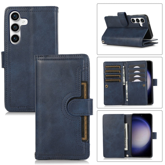 For Samsung Galaxy S24 5G Wristband Card Slot Leather Phone Case(Blue) - Galaxy S24 5G Cases by PMC Jewellery | Online Shopping South Africa | PMC Jewellery | Buy Now Pay Later Mobicred