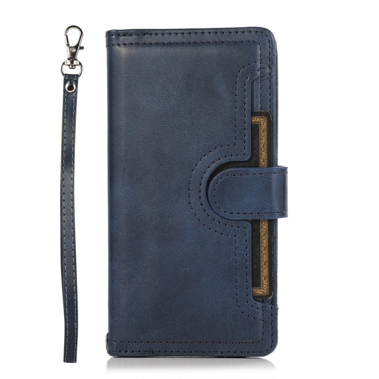 For Samsung Galaxy S24 5G Wristband Card Slot Leather Phone Case(Blue) - Galaxy S24 5G Cases by PMC Jewellery | Online Shopping South Africa | PMC Jewellery | Buy Now Pay Later Mobicred