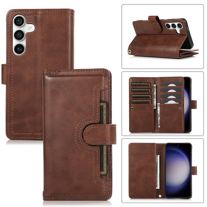 For Samsung Galaxy S24 5G Wristband Card Slot Leather Phone Case(Coffee) - Galaxy S24 5G Cases by PMC Jewellery | Online Shopping South Africa | PMC Jewellery | Buy Now Pay Later Mobicred