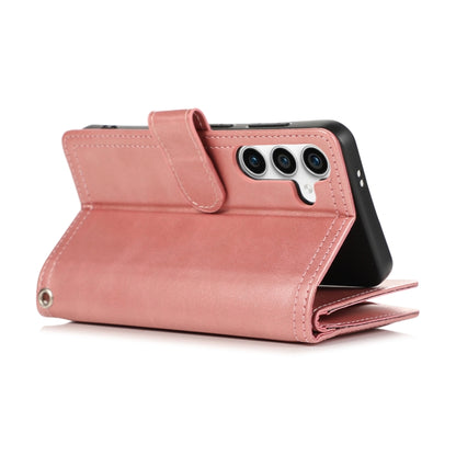 For Samsung Galaxy S24+ 5G Wristband Card Slot Leather Phone Case(Rose Gold) - Galaxy S24+ 5G Cases by PMC Jewellery | Online Shopping South Africa | PMC Jewellery | Buy Now Pay Later Mobicred