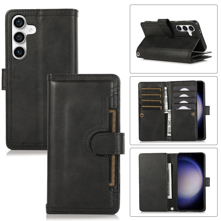 For Samsung Galaxy S24+ 5G Wristband Card Slot Leather Phone Case(Black) - Galaxy S24+ 5G Cases by PMC Jewellery | Online Shopping South Africa | PMC Jewellery | Buy Now Pay Later Mobicred