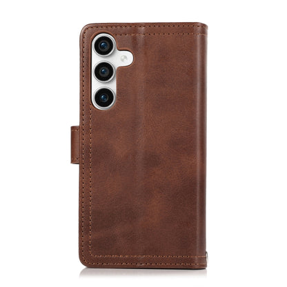 For Samsung Galaxy S24+ 5G Wristband Card Slot Leather Phone Case(Coffee) - Galaxy S24+ 5G Cases by PMC Jewellery | Online Shopping South Africa | PMC Jewellery | Buy Now Pay Later Mobicred