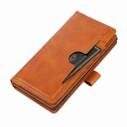 For Samsung Galaxy S24 Ultra 5G Wristband Card Slot Leather Phone Case(Brown) - Galaxy S24 Ultra 5G Cases by PMC Jewellery | Online Shopping South Africa | PMC Jewellery | Buy Now Pay Later Mobicred