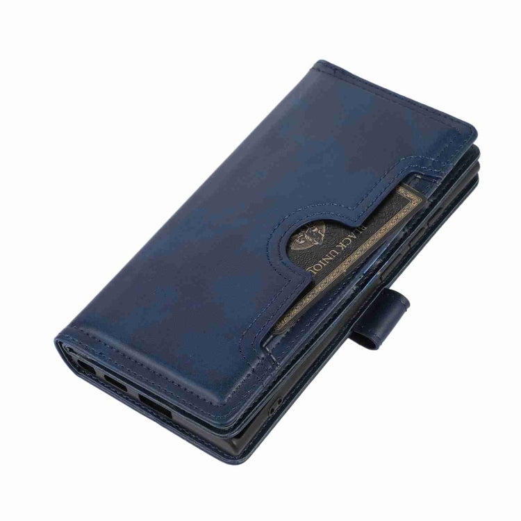 For Samsung Galaxy S24 Ultra 5G Wristband Card Slot Leather Phone Case(Blue) - Galaxy S24 Ultra 5G Cases by PMC Jewellery | Online Shopping South Africa | PMC Jewellery | Buy Now Pay Later Mobicred