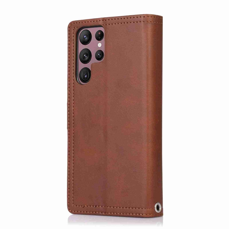 For Samsung Galaxy S24 Ultra 5G Wristband Card Slot Leather Phone Case(Coffee) - Galaxy S24 Ultra 5G Cases by PMC Jewellery | Online Shopping South Africa | PMC Jewellery | Buy Now Pay Later Mobicred