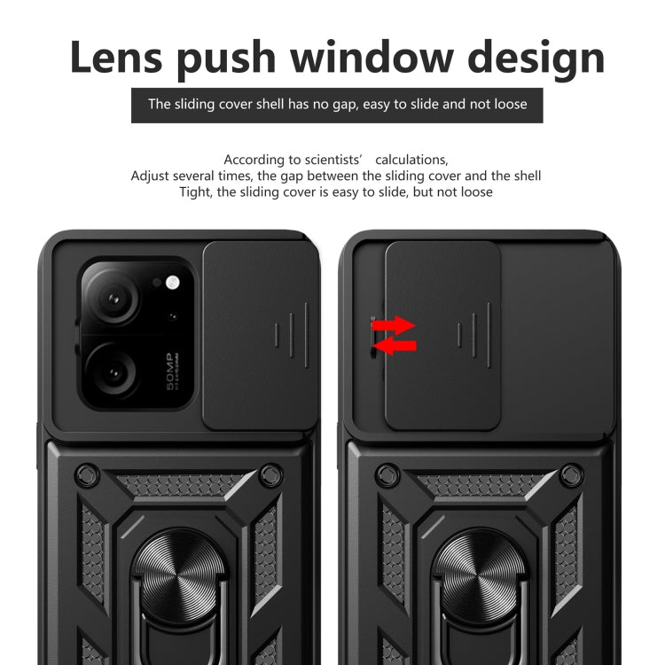 For Xiaomi 13T/13T Pro/Redmi K60 Ultra Sliding Camera Cover Design TPU Hybrid PC Phone Case(Silver) - Redmi K60 Ultra Cases by PMC Jewellery | Online Shopping South Africa | PMC Jewellery | Buy Now Pay Later Mobicred