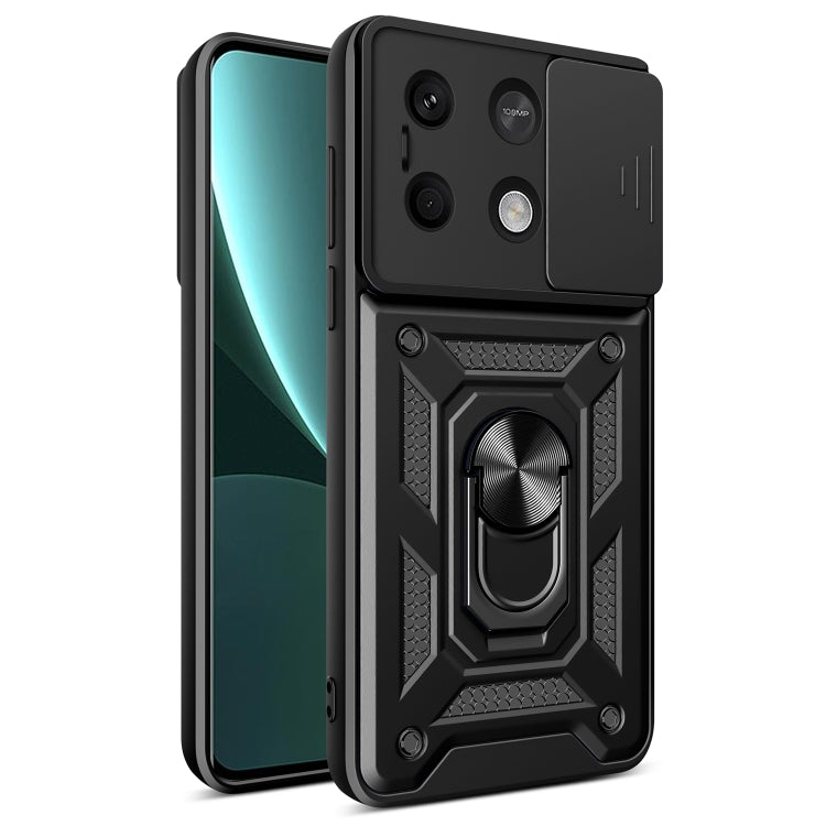 For Xiaomi Redmi Note 13 5G Sliding Camera Cover Design TPU Hybrid PC Phone Case(Black) - Note 13 Cases by PMC Jewellery | Online Shopping South Africa | PMC Jewellery | Buy Now Pay Later Mobicred