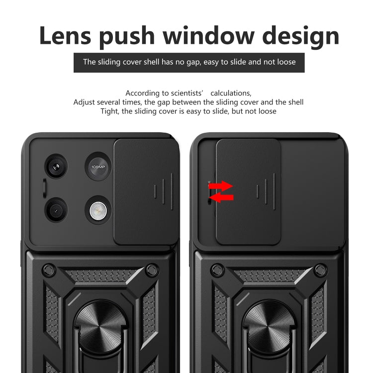 For Xiaomi Redmi Note 13 5G Sliding Camera Cover Design TPU Hybrid PC Phone Case(Silver) - Note 13 Cases by PMC TechLife | Online Shopping South Africa | PMC TechLife | Buy Now Pay Later Mobicred