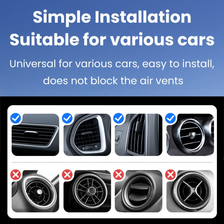 USAMS US-ZJ075 Magnetic Car Air Vent Phone Holder(Black) - Car Holders by USAMS | Online Shopping South Africa | PMC Jewellery | Buy Now Pay Later Mobicred