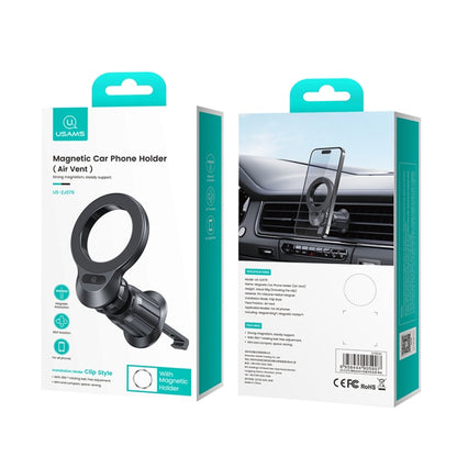 USAMS US-ZJ075 Magnetic Car Air Vent Phone Holder(Black) - Car Holders by USAMS | Online Shopping South Africa | PMC Jewellery | Buy Now Pay Later Mobicred
