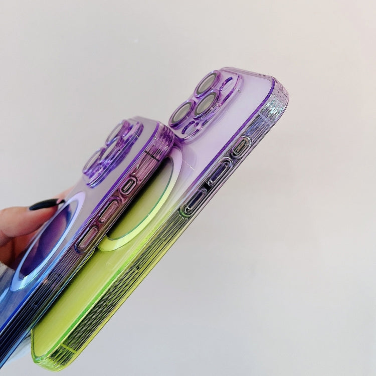 For iPhone 11 MagSafe Magnetic TPU + Acrylic Gradient Color Phone Case(Purple Blue) - iPhone 11 Cases by PMC TechLife | Online Shopping South Africa | PMC TechLife
