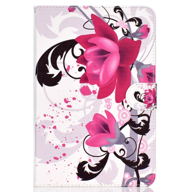 For 10 inch Universal Tablet PC Colored Drawing Pattern Horizontal Flip PU Leather Case with Holder & Card Slot(Flowers) - 7 inch by PMC TechLife | Online Shopping South Africa | PMC TechLife | Buy Now Pay Later Mobicred