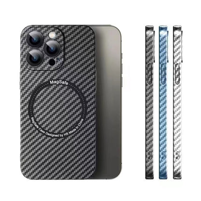 For iPhone 11 MagSafe Magnetic PC Carbon Fiber Phone Case with Lens Film(Black) - iPhone 11 Cases by PMC Jewellery | Online Shopping South Africa | PMC Jewellery