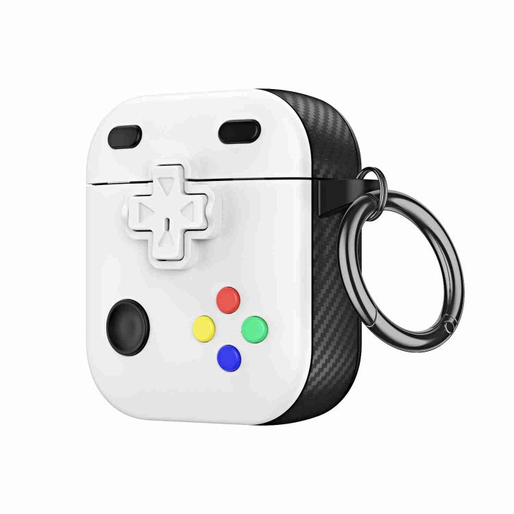 For AirPods 2 / 1 Game Console Shape Wireless Earphones Protective Case(White) - For AirPods 1/2 by PMC Jewellery | Online Shopping South Africa | PMC Jewellery | Buy Now Pay Later Mobicred