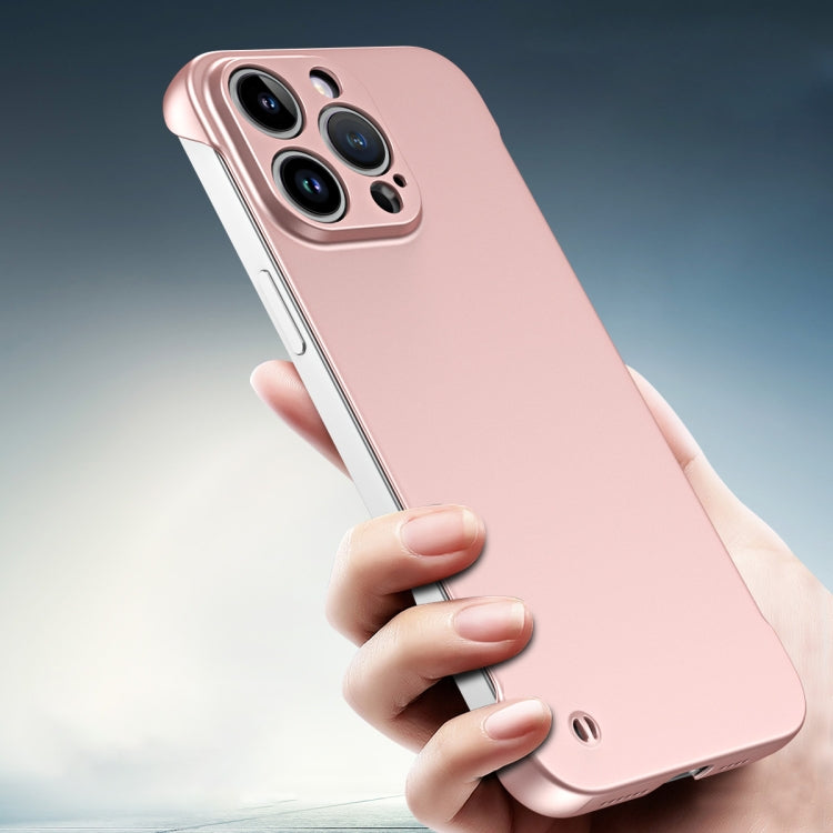 For iPhone 15 Pro Frameless Metallic Paint Hybrid PC Phone Case(Rose Gold) - iPhone 15 Pro Cases by PMC Jewellery | Online Shopping South Africa | PMC Jewellery | Buy Now Pay Later Mobicred