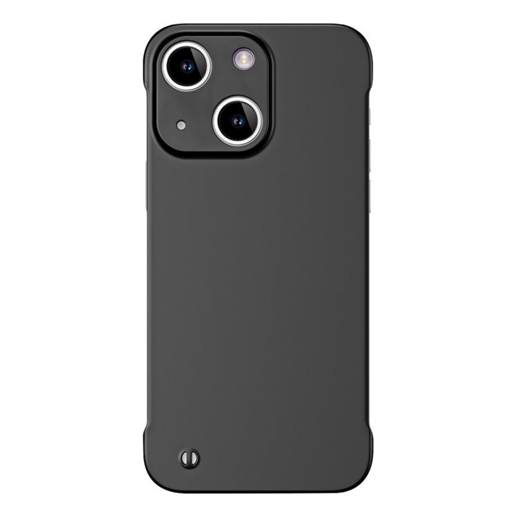 For iPhone 14 Frameless Metallic Paint Hybrid PC Phone Case(Matte Black) - iPhone 14 Cases by PMC Jewellery | Online Shopping South Africa | PMC Jewellery | Buy Now Pay Later Mobicred