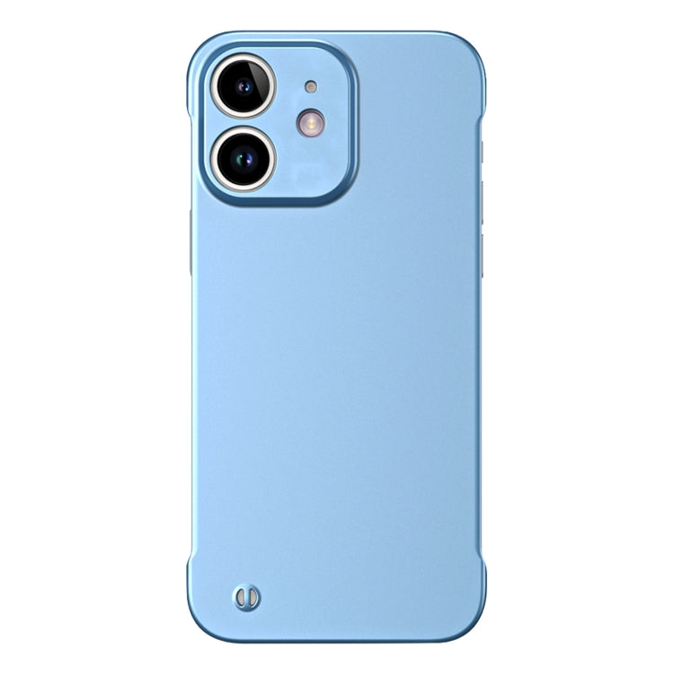 For iPhone 12 Frameless Metallic Paint Hybrid PC Phone Case(Sierra Blue) - iPhone 12 / 12 Pro Cases by PMC Jewellery | Online Shopping South Africa | PMC Jewellery | Buy Now Pay Later Mobicred