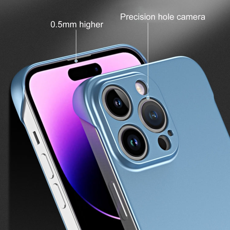 For iPhone 15 Pro Frameless Metallic Paint Hybrid PC Phone Case(Sierra Blue) - free shipping - PMC Jewellery - Order now!