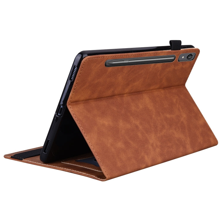 For Lenovo Tab P12 12.7 Splicing Shockproof Leather Tablet Case(Brown) - Lenovo by PMC TechLife | Online Shopping South Africa | PMC TechLife | Buy Now Pay Later Mobicred